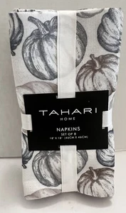 Tahari Home Metallic Kürbis blau/grau/braun 18x18 8er Set Stoffservietten - Bild 1 von 6