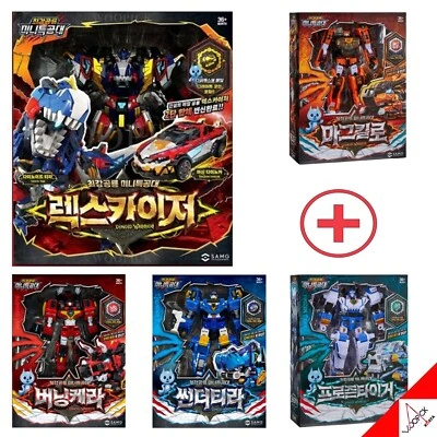 Miniforce Dinoid Warrior REX KAISER + 4 Headbot Set Transformer Robot Toy 2025 - Image 1 of 4