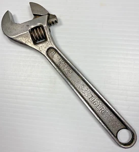 Rare Vintage TIGER TOOLS 8" Adjustable Crescent Wrench Thick Head Tool Steel USA - Picture 1 of 14