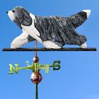 Bearded Collie Hand Carved Hand Painted Basswood Weathervane Blue