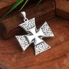 Handmade Solid Maltese Cross Pendant 925 Sterling Silver Charm Jewelry