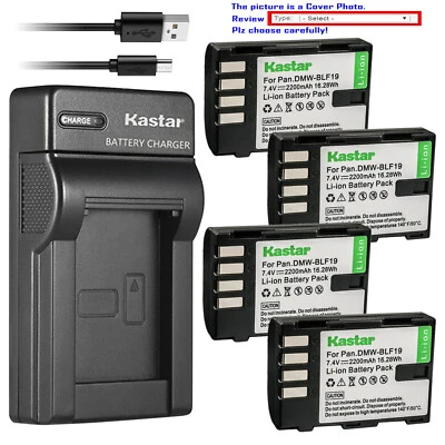 Cargador USB delgado de batería Kastar para Panasonic DMW-BLF19 BLF19E y Lumix DMC-GH4H Foto 1 de 4