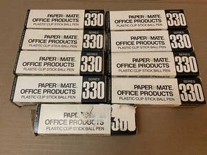 **DRIED UP INK** LOT 106 Paper Mate Plastic Clip Ball Pens 330 Series Black - Picture 1 of 9