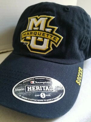 Boné novo com etiquetas MARQUETTE UNI grande conferência rápida futebol azul marinho bordado 3D pequeno - Imagem 1 de 4