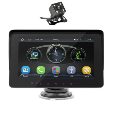 Reproductor de MP5 para automóvil con pantalla táctil Radio Reproductor de video para Carplay BT AUX con cámara gratuita Foto 1 de 4