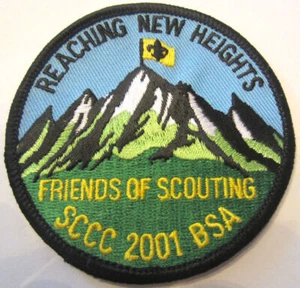 Reaching New Heights Sccc 2001 Friends Of Scouting Bsa Boy Scout Uniform Patch - Picture 1 of 1