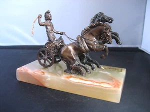 Vintage Ricordo di ROMA DNXY Italy hand made Roman chariot figurine - Picture 1 of 13