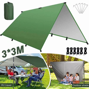 Camping Zeltplane 3x3M Zeltplane Shelter Wasserdicht Tarp Hängematte Sonnensegel - Bild 1 von 12