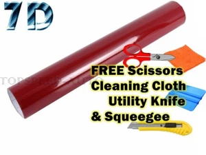 7D 2ft x 5ft Super Gloss Red Carbon Fiber Vinyl Air Bubble Free 24" x 60" 6D  - Picture 1 of 4
