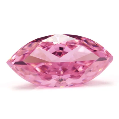5A Crushed Ice Cut CZ Marquise Pink AAAAA Cubic Zirconia Handmade Loose Gemstone - Image 1 of 4