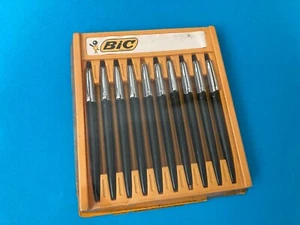 RARE VINTAGE BIC BALLPOINT PENS BOX WITH 10 PENS NEW - Picture 1 of 8