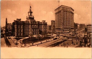 Postal del Ayuntamiento y Majestic Building Detroit Michigan - Imagen 1 de 2