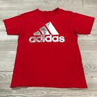 T-shirt adidas adulte M rouge manches courtes à col crevette spell out coton gymnastique homme 2198