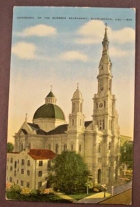 Kathedrale des Allerheiligsten, Sacramento, Kalif - Leinen Postkarte - Bild 1 von 2