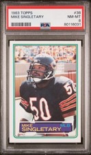 1983 Topps #38 Mike Singletary RC Rookie PSA 8 BEARS