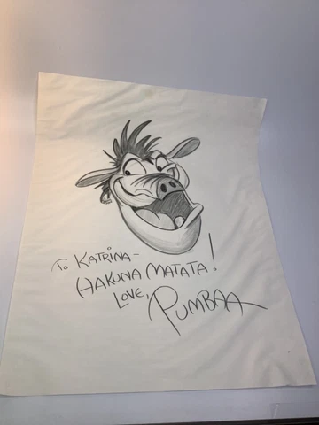 Vintage original Disney Pumbaa Lion King Sketch Disneyana art F2 Cover