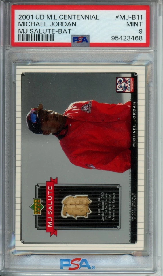 2001 cubierta superior centennial Michael Jordan MJ Salute Bat MJ-B11 B11 PSA 9 Pop 25 Foto 1 de 2