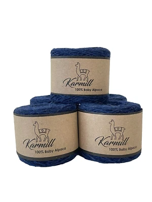 Alpaca Wool Skeins 100% Baby Alpaca Yarn Sport Weight Lot-5 Blue Melange 5HI003 - Image 1 of 4