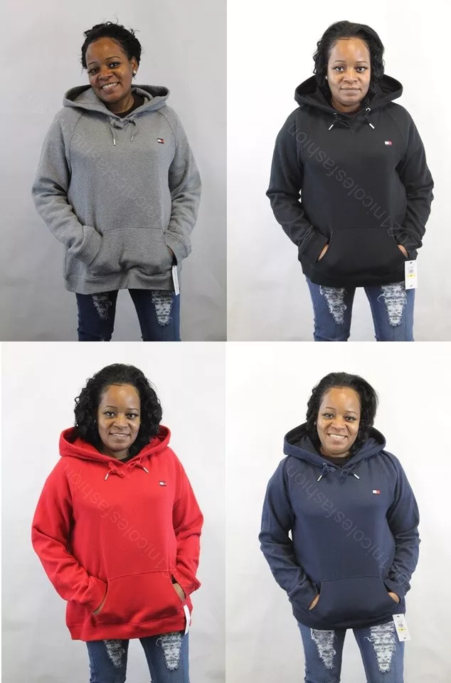 Tommy Hilfiger CLASSIC WOMEN LOGO PULLOVER FLEECE HOODIE TP93485T - Image 1 of 1