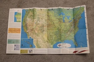1965 United Airlines Air Atlas mappa pieghevole - Foto 1 di 2