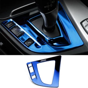 Central Gear Shift Large Panel Trim For BMW 3 4 Series GT 2013-2019 Blue Steel - Picture 1 of 5