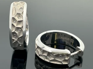 SCHMUCKJAGD CREOLEN AUS 925/- SILBER RHODINIERT MIT DIAMANTEN - Bild 1 von 5