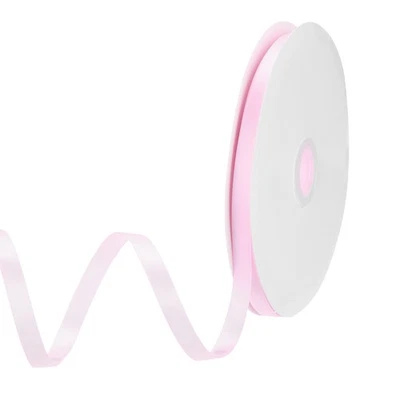 3/8" 65 Yard Double Faced Solid Satin Ribbon Polyester Fabric Light Pink - Image 1 of 4