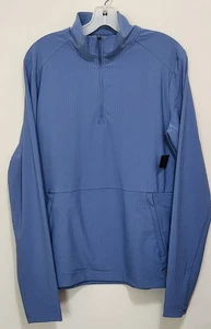FLX Herren strukturierter Langarm Reißverschluss Pullover Performance blau Größe Small neu mit Etikett - Bild 1 von 9