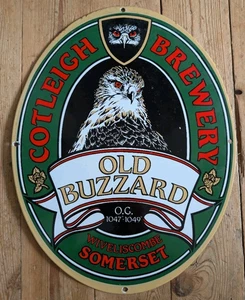 ANTIGUO LETRERO ESMALTADO BUITRE - CERVECERÍA COTLEIGH SOMERSET PUB BAR PUBLICIDAD VINTAGE - Imagen 1 de 17