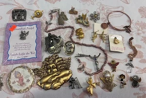 Vintage Brosche Anstecknadel Engel Schmuck Konvolut versch. Schutzengel Themenartikel Sammlerstück - Bild 1 von 24