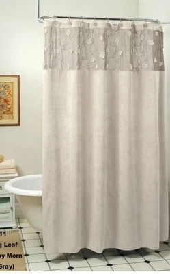 Cortinas Ojo de Halcón - Cortina de Ducha Adornada y Bordada a Mano, 70inx72 en Gris Foto 1 de 4