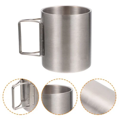  Wasserbecher Faltbar Edelstahl Tasse Camping Edelstahlschüssel Metallbecher - Bild 1 von 4