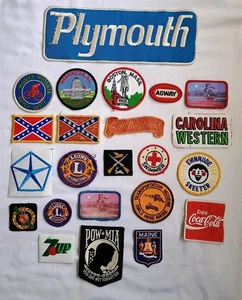 Vintage Patch Lot Plymouth 7up Coke Agway Maine Boston Souvenir Advertising - Picture 1 of 9