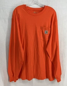 Camisa de Trabajo Carhartt Original Fit Para Hombre Manga Larga Naranja Grande - Imagen 1 de 13