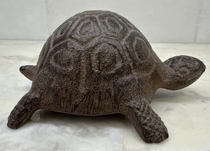Kleine rustikale primitive Gusseisen Schildkröte 4,5" L x 3,5" B x 2" H dekorativ EUC - Bild 1 von 12