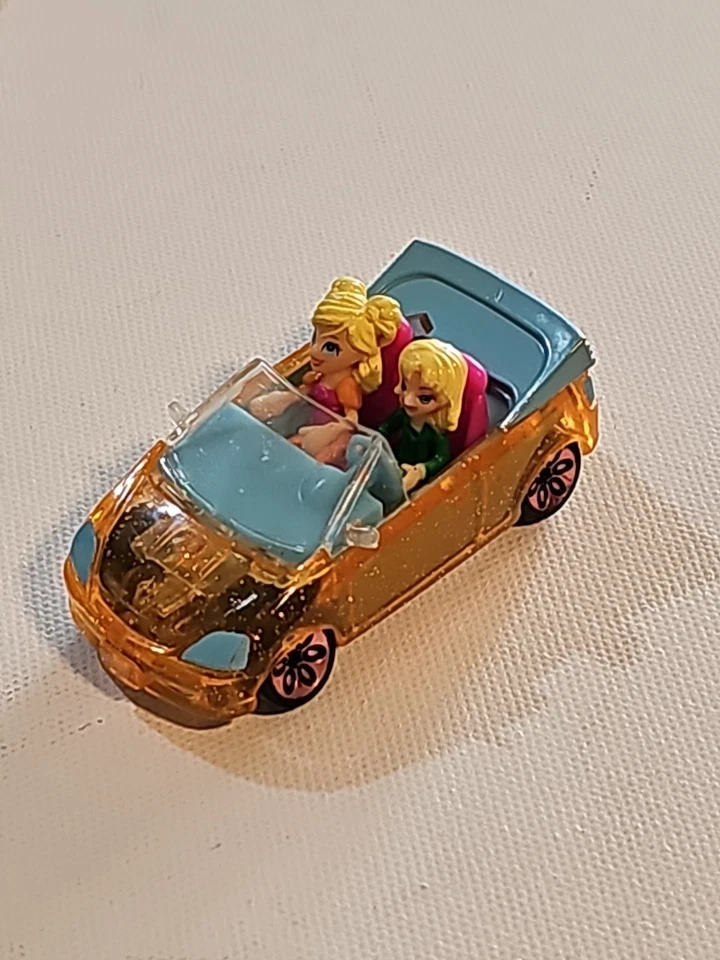 Polly Pocket Wheels Convertible Car Mattel 2007 Micro Driver 2 Dolls Bendable - Image 1 of 4