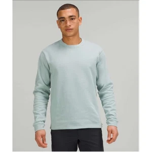 Lululemon Mens French Terry Crew Neck Sweatshirt Pullover Casual Activewear Blue - Picture 1 of 9