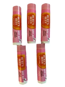 Bundle 5 Burt's Bees Beewax balsamo labbra peonia selvatica SPF 30 - Foto 1 di 2