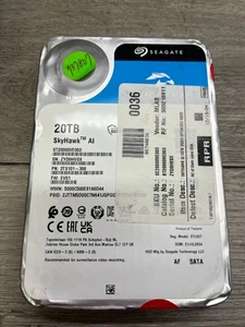 Seagate SkyHawk AI 20TB 7.2K SATA 6Gb/s 3.5'' Internal HDD ST20000VE003 READ - Picture 1 of 3