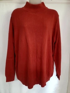 Abito maglione donna fienile taglia 14/16 ruggine costine finto collo alto - Foto 1 di 9