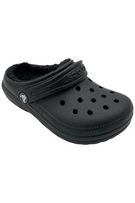 Zueco clásico forrado unisex negro Crocs para niños Foto 1 de 3
