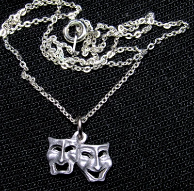 Smile Now Cry Later Colgante Collar Máscara Teatro Cadena 15" NUEVO Foto 1 de 2