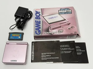 Nintendo Game Boy Advance SP - Pearl/Pink AGS-101 Complete Bundle w/Mario Kart - Picture 1 of 24