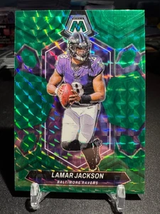 Lamar Jackson Green Prizm Holo 2024 Mosaic Football Card #15 Baltimore Ravens - Picture 1 of 2