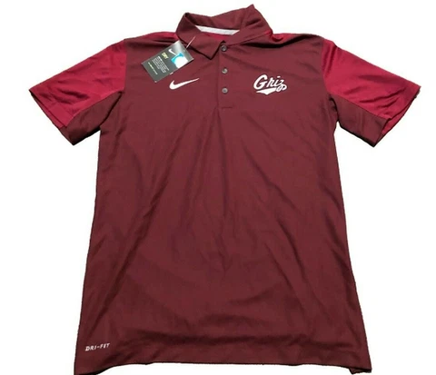 New NWT Montana Grizzlies Nike Dri-Fit Team Issue Size Small  Polo Shirt Cover