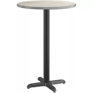 30" Round White Laminate Table Top With Base - Bar Height Restaurant Table - Picture 1 of 7