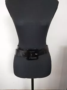 Leatherock Inc Wide Black Genuine Leather Belt W/ Black Buckle- Women's Size 32 - Picture 1 of 7