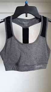 Sujetador deportivo Reebok para mujer talla XS espalda deportiva entrenamiento atlético yoga gris usado - Imagen 1 de 4