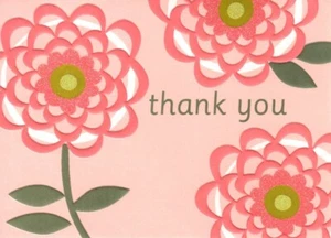Thank You Pink Daisy Flower Daisies Flowers Blank Note Cards - Set of 11 - Picture 1 of 2