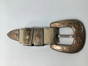 Sterling Silver 925/10K Gold 4 Pc Buckle Set - Picture 1 of 7
